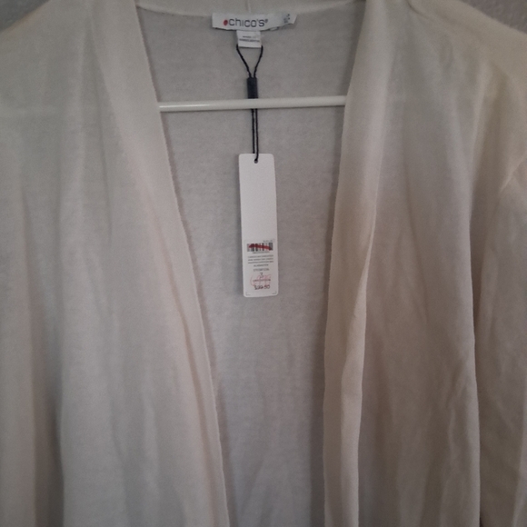 Chico's NWT Ava Wash Alabaster Cardigan Sweater XL - Picture 3 of 7